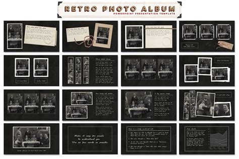 Scrapbook Memories Powerpoint Template Collection Including Chalkboard, Antique Photo Album ...