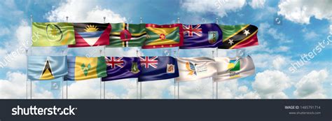 3d Illustration Oecs Official Flag National Stock Illustration ...