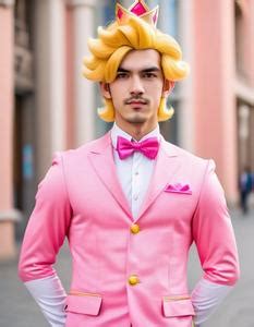 Male Princess Peach Cosplay. Face Swap. Insert Your Face ID:1001423