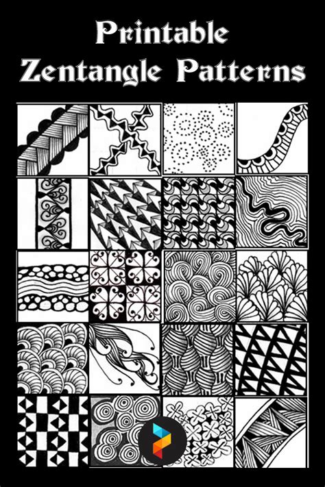 10 Best Printable Zentangle Patterns - printablee.com