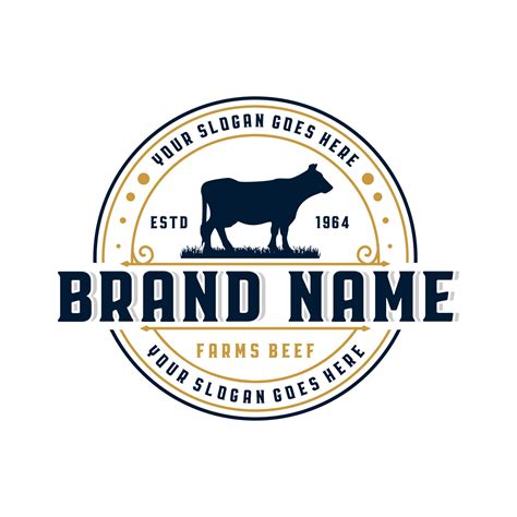 Beef farm vintage logo 8440614 Vector Art at Vecteezy