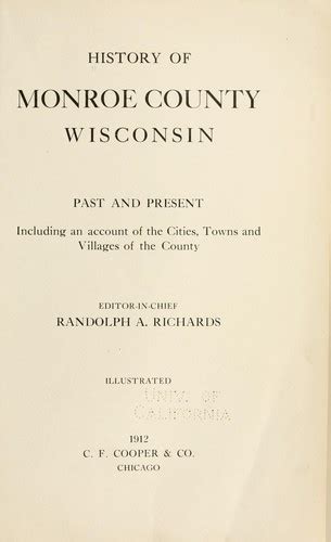 History of Monroe County, Wisconsin, past and present | Open Library