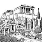 Ancient Greek Parthenon 🏛️ Coloring Page