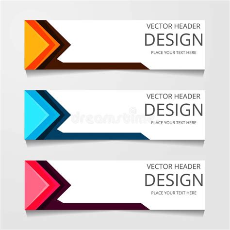 Abstract Design Banner, Web Template with Three Different Color, Layout Header Templates, Modern ...