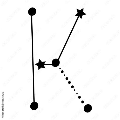 Constellation themed letter K. Dots and star line art. Vector illustration. Stock Vector | Adobe ...