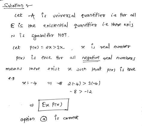 [Solved] Assume A is the universal quantifier, E is the existential ...