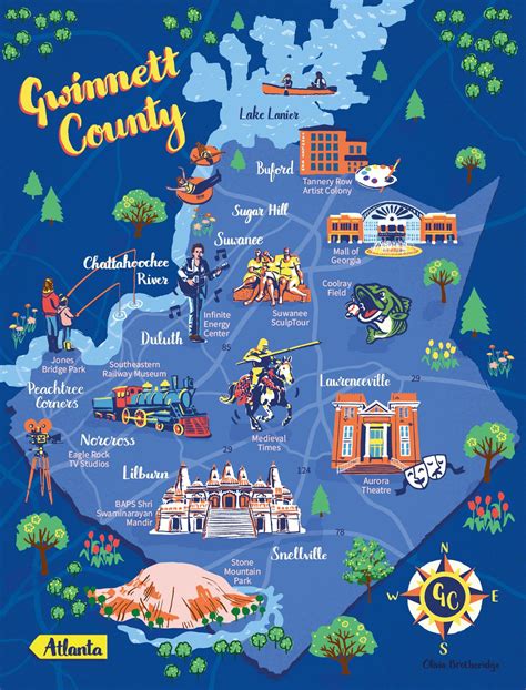 Gwinnett County Map Illustration for Atlanta Magazine — Olivia ...