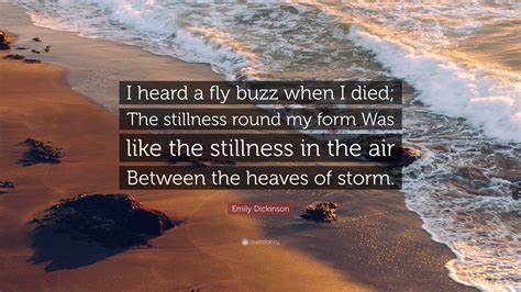 Emily Dickinson Quote: “I heard a fly buzz when I died; The stillness ...