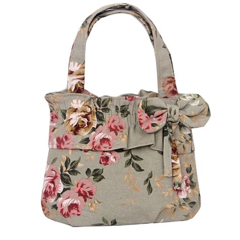 2017 Fashion Casual Women's Floral Print Design Handbags Shoulder Bags with Carrying Handle ...