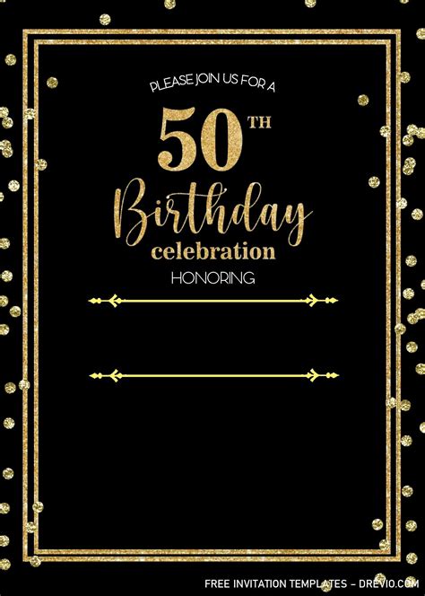 a black and gold birthday card with the words,'50th birthday ...