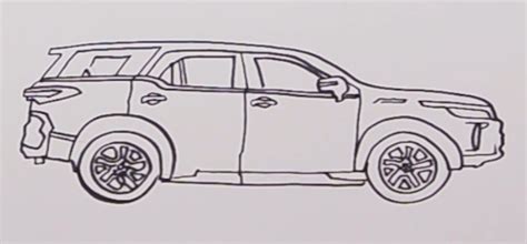 How to draw Toyota Fortuner car