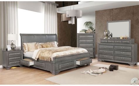 Brandt Gray Queen Storage Sleigh Bed from Furniture of America ...