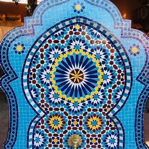 Moroccan Mosaic Tiles Fountain , Handcrafted Zellige Fountain , Gorgeous Moroccan Wall Water ...