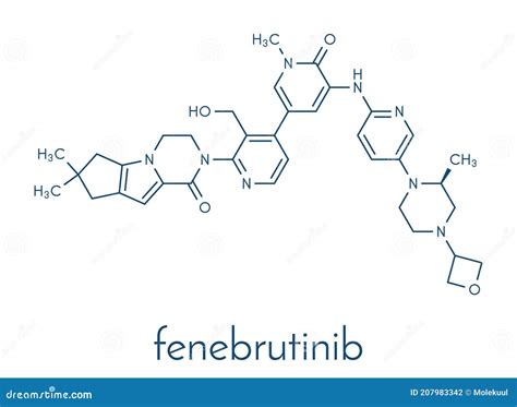 Fenebrutinib Drug Molecule. Skeletal Formula Stock Vector - Illustration of line, composition ...