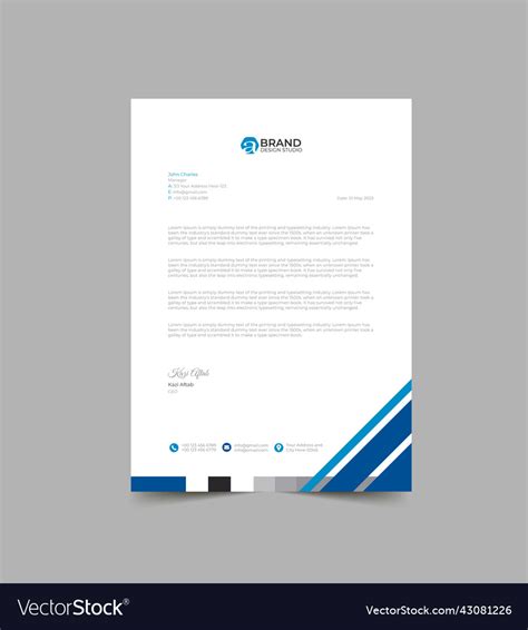 Modern letterhead pad template design Royalty Free Vector