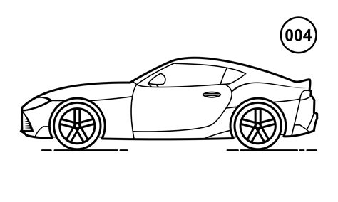 Sport Car Outline Design for Drawing Book Style 004 3221408 Vector Art ...