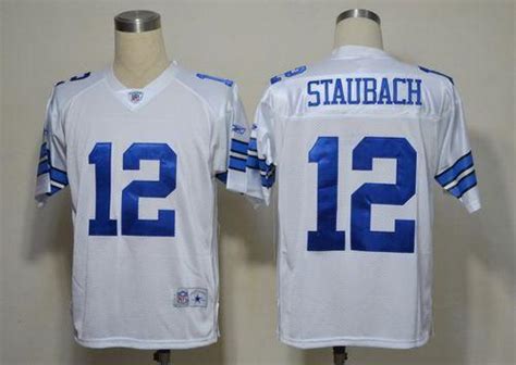 Cowboys #12 Roger Staubach White Legend Throwback Stitched NFL Jersey ...