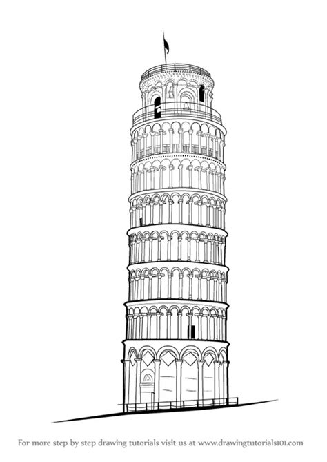 Learn How to Draw Leaning Tower of Pisa (World Heritage Sites) Step by ...