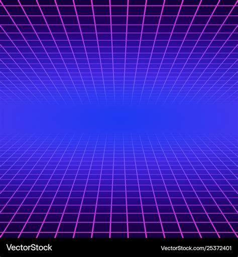 Synth wave retro grid background synthwave 80s Vector Image