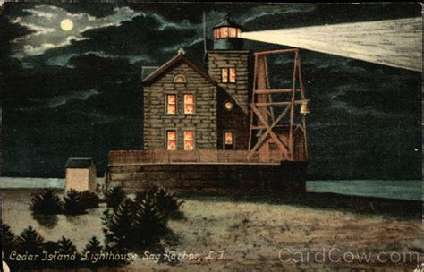 Cedar Island Lighthouse Sag Harbor, NY Postcard