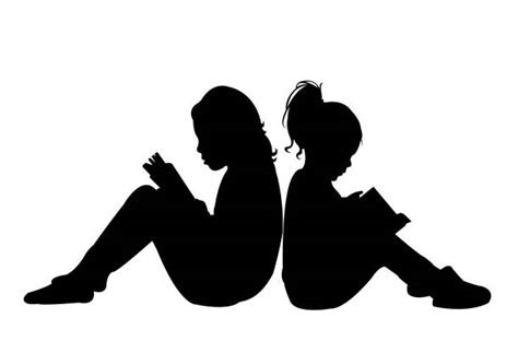 Silhouette Of A Girl Reading A Book Illustrations, Royalty-Free Vector Graphics & Clip Art - iStock