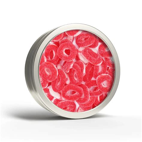 Gummy Cherry Rings Round Tin | LorentaNuts.com