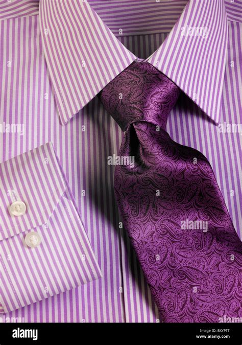 mens purple striped shirt and tie Stock Photo - Alamy