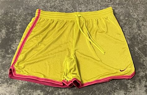 Men’s Nike Dri-Fit Mesh Basketball Shorts Yellow & Pi… - Gem