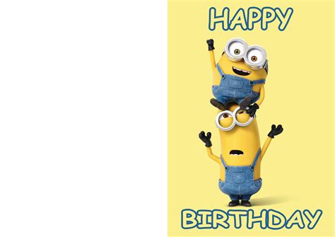 Minions Card, Minions Birthday Card, Printable Minions Card, Instant ...