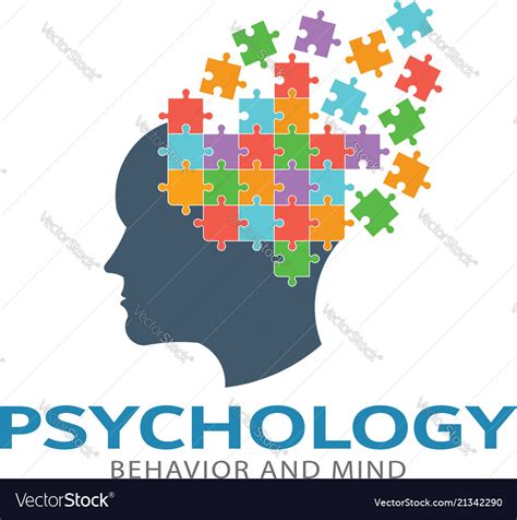 Psychology brain puzzle imagination logo Vector Image