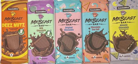 Buy Feastables Beast Chocolate Bars – NEW Deez Nuts Peanut Butter Milk Chocolate, Original Dark ...