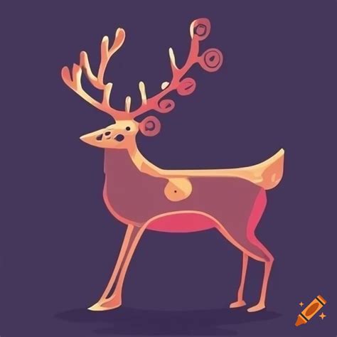 Minimalist vector of a reindeer