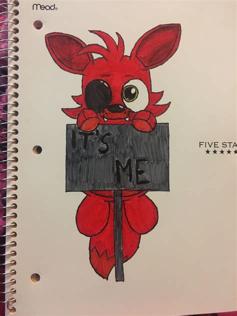 FNAF "It's Me" Foxy plush that I drew on my math notebook. | Foxy plush ...