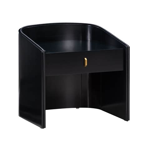 TOV Furniture Collins Black Lacquer Nightstand - Walmart.com