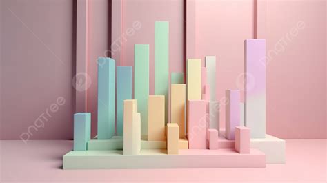 Pastel Bar Graph In 3d Render Boosting Seo Marketing With Minimalistic Design For Success ...