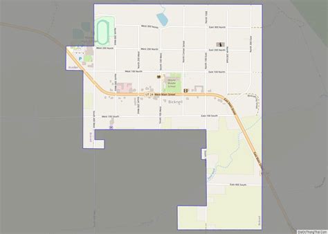 Map of Bicknell town, Utah - Thong Thai Real