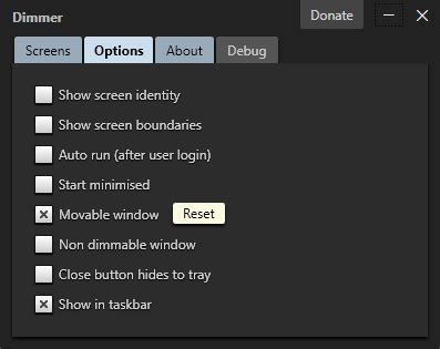 Dimmer - Adjust the brightness of all monitors, screens and displays