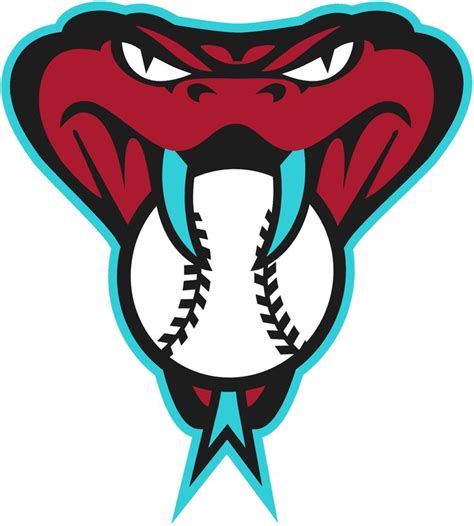 Arizona Diamondbacks Alternate Logo (2016) - Snake head logo biting on a baseball trimmed in ...