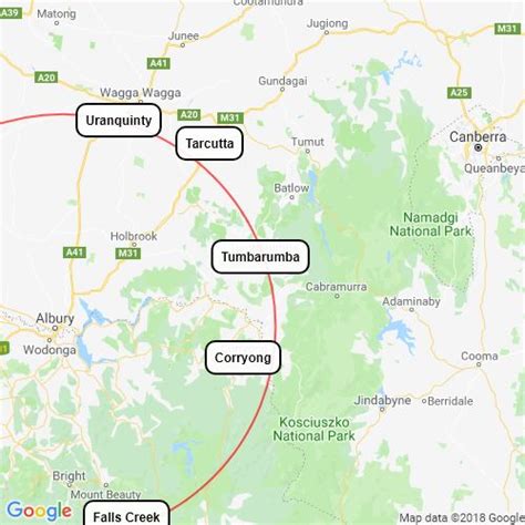 100km radius albury airport : Scribble Maps