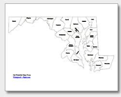 Printable Maryland Maps | State Outline, County, Cities