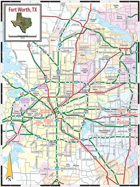 Dfw County Map - Fort Worth County Map (Texas - Usa) - Fort Worth Texas ...