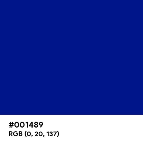 Reflex Blue (Pantone) color hex code is #001489