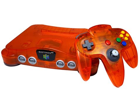 Nintendo 64 System Video Game Console Fire Orange with Matching ...