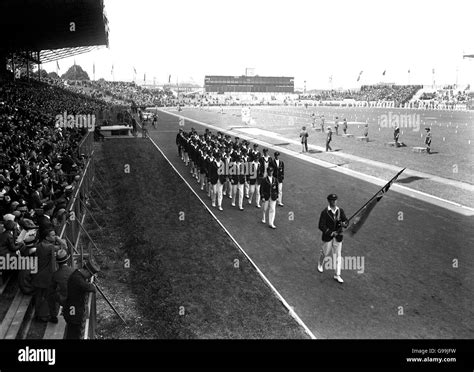 1924 Olympic Games - Opening Ceremony - Colombes Stadium Stock Photo ...