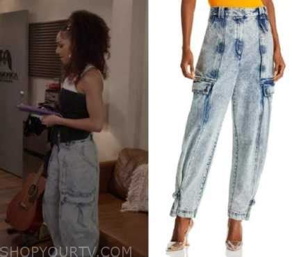 All American: Season 5 Episode 17 Patience's Denim Cargo Jeans | Shop Your TV