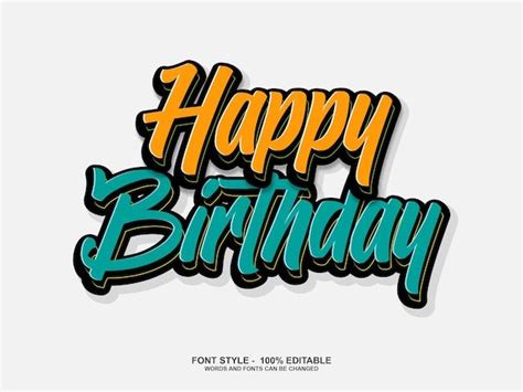 Happy birthday font style editable | Download on Freepik | Happy ...