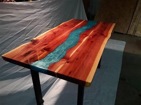 Red Cedar Crafted River Live Edge Dining Table various sizes | Live edge dining table, Cedar ...