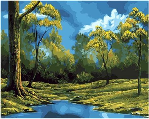 Amazon.com: DIY Oil Painting by Numbers, Painting Landscape DIY ...