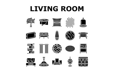 Living Room Modern Home Furniture Icons Graphic by stockvectorwin · Creative Fabrica