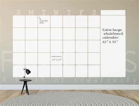 Monthly Dry Erase Extra Large Calendar Whiteboard Calendar | Etsy